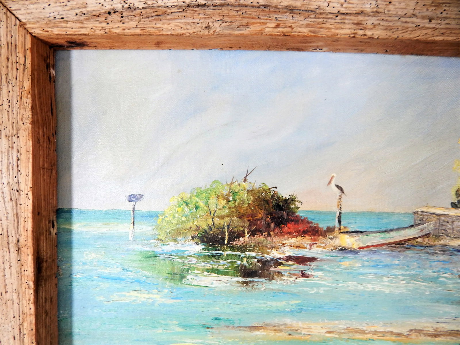 Florida Keys "Channel Cut" Oil Painting by Jo Hipler, Framed - 5