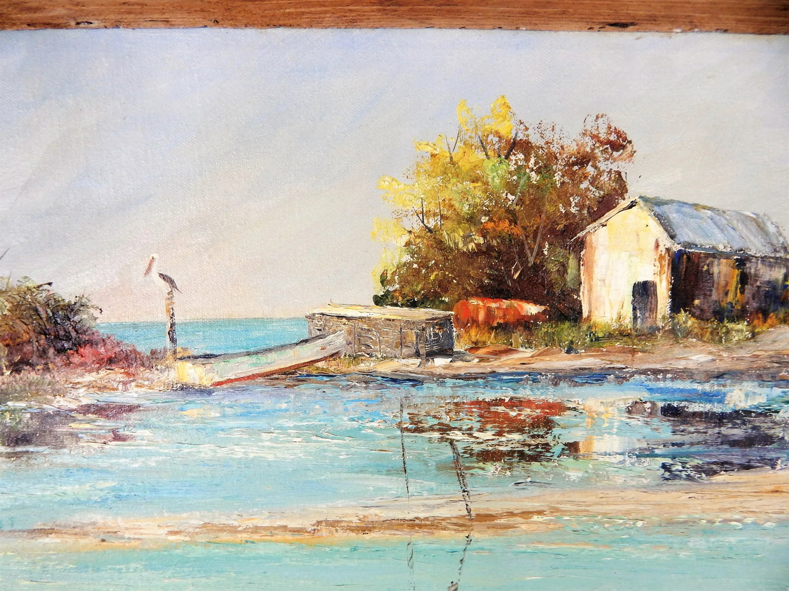 Florida Keys "Channel Cut" Oil Painting by Jo Hipler, Framed - 6