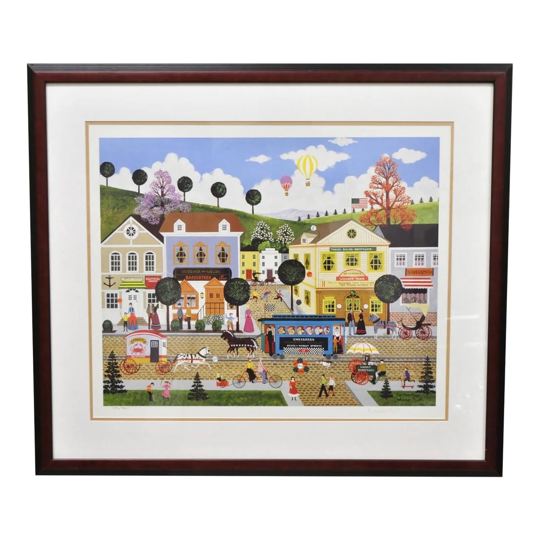 Jane Wooster Scott Signed and Numbered Serigraph Framed Art "Carefree Days"