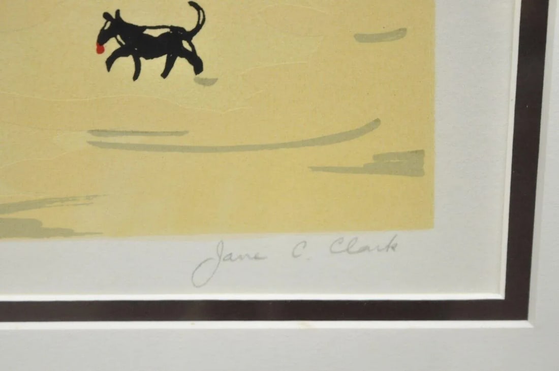 Jane Wooster Scott Signed and Numbered Serigraph Framed Art "Carefree Days" - 5