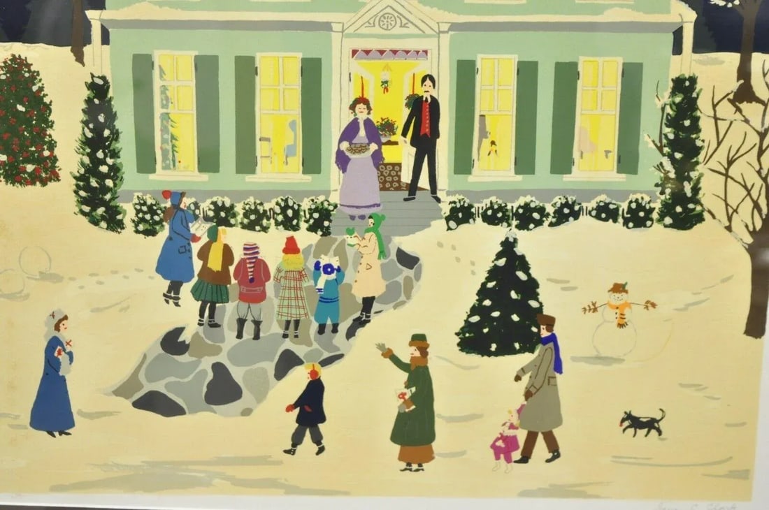 Jane Wooster Scott Signed and Numbered Serigraph Framed Art "Carefree Days" - 9