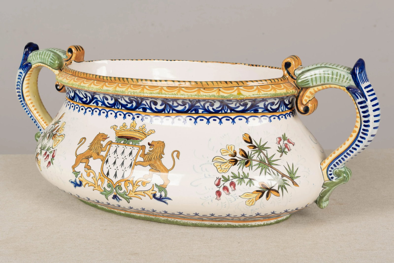 French Henriot Quimper Faience Jardiniere - 6