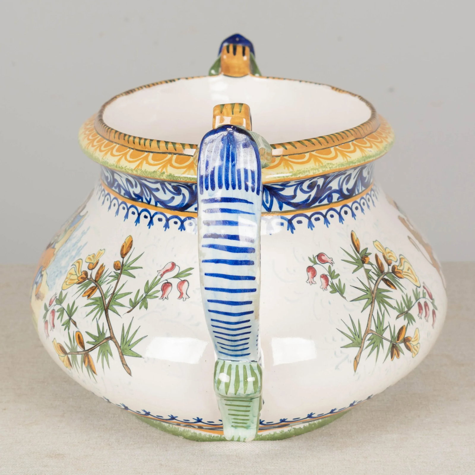 French Henriot Quimper Faience Jardiniere - 8