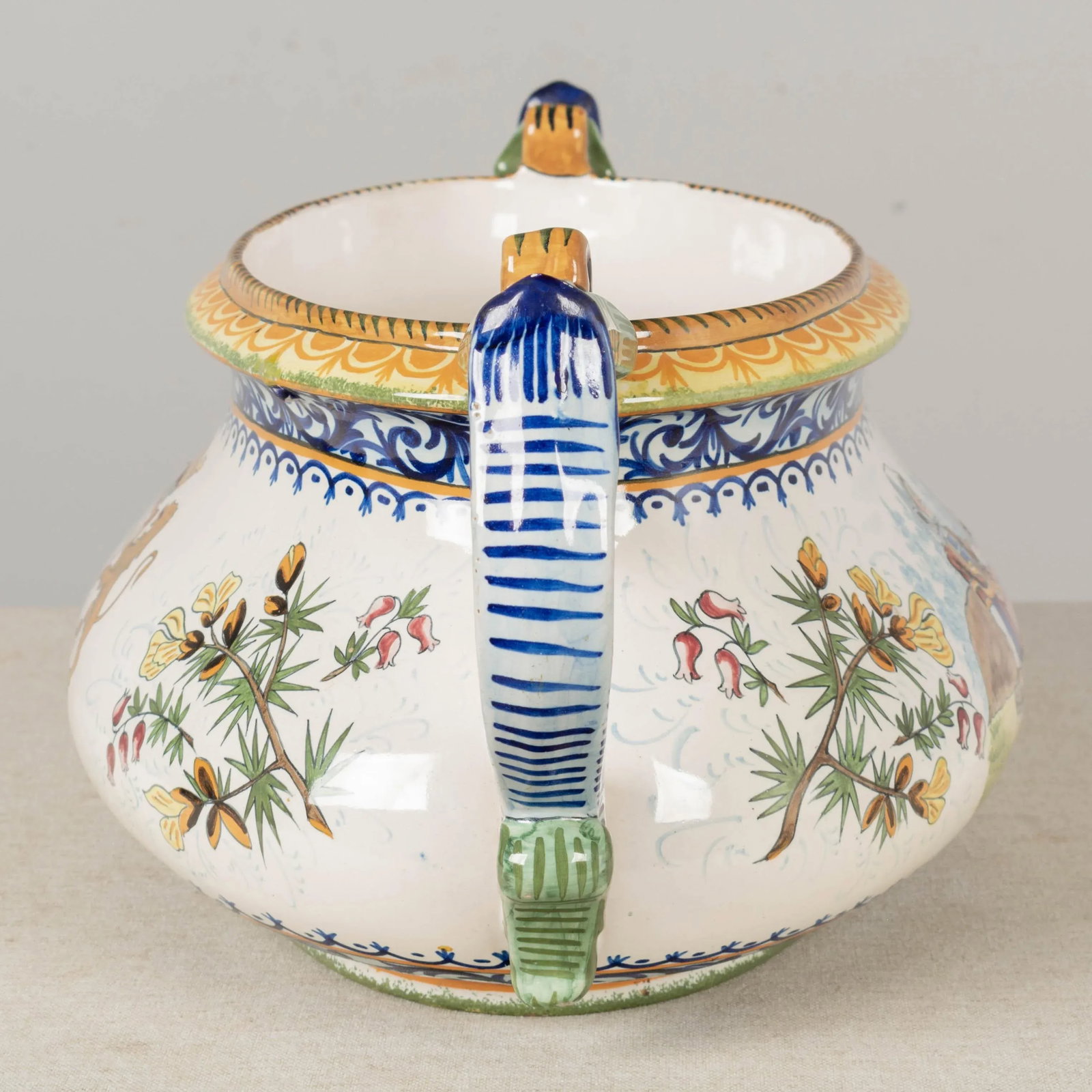 French Henriot Quimper Faience Jardiniere - 9