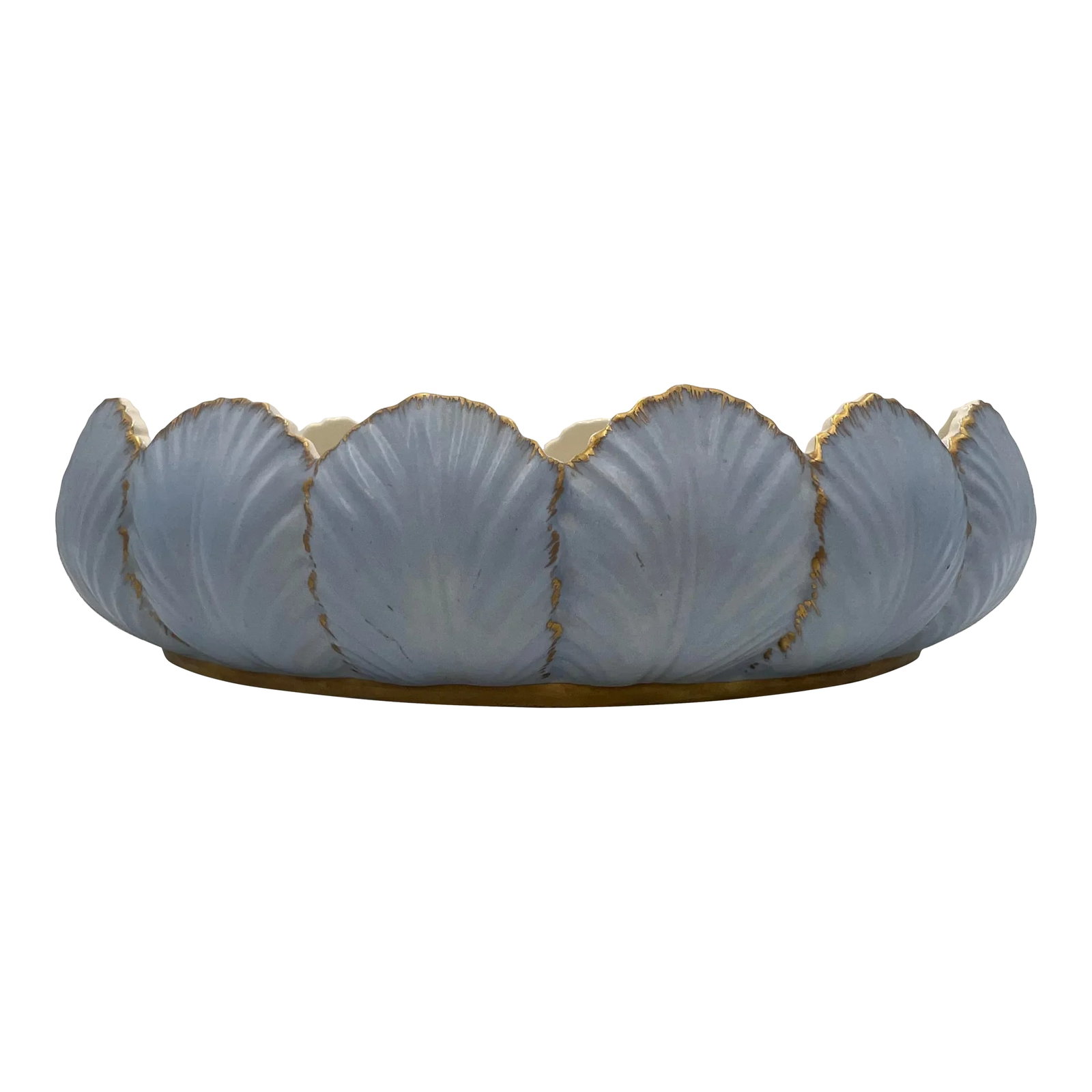 Antique English Porcelain Foliate Shell Scallop Rimmed Centerpiece Bowl (1 of 10)