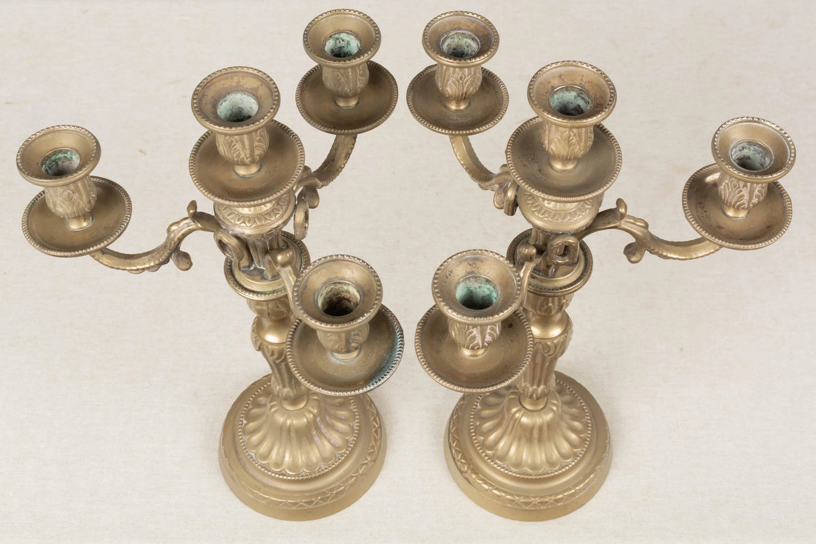 Pair of Louis XV Style French Brass Candelabra - 5
