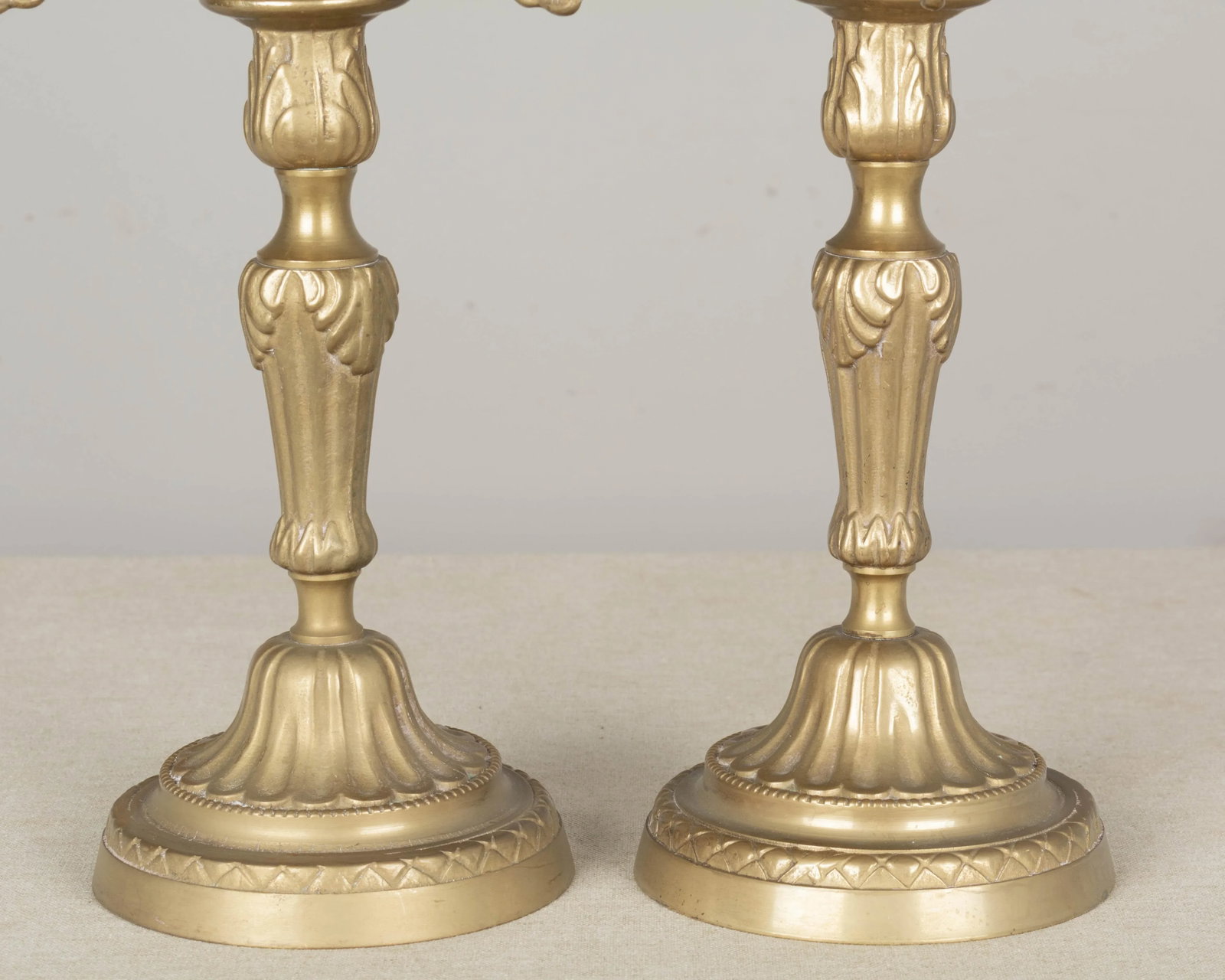 Pair of Louis XV Style French Brass Candelabra - 6