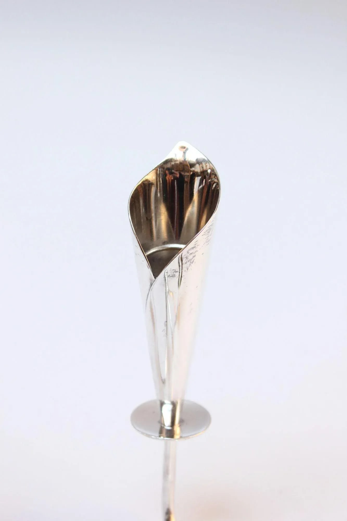 Pair of Danish Modern Silver-Plated Calla Lily Candle Holders by Hans Jensen - 9
