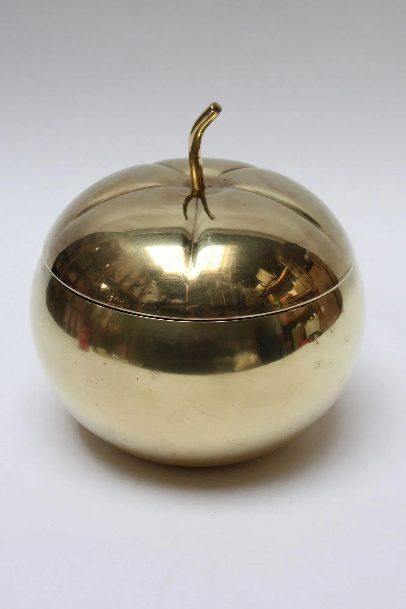 Mid-Century Italian Modern Brass "Pumpkin" Ice Bucket - 13