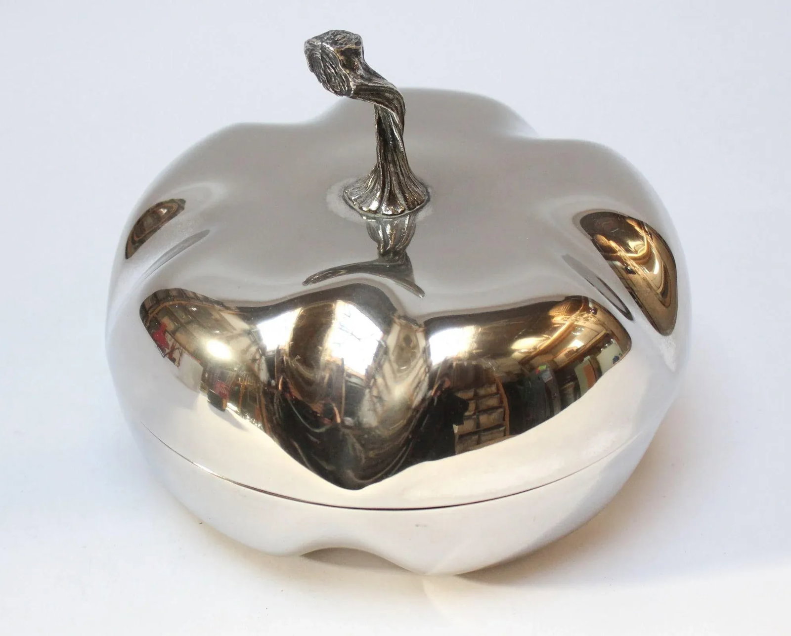Italian Modernist Silver-Plated "Squash" Lidded Serving/Candy Dish - 3