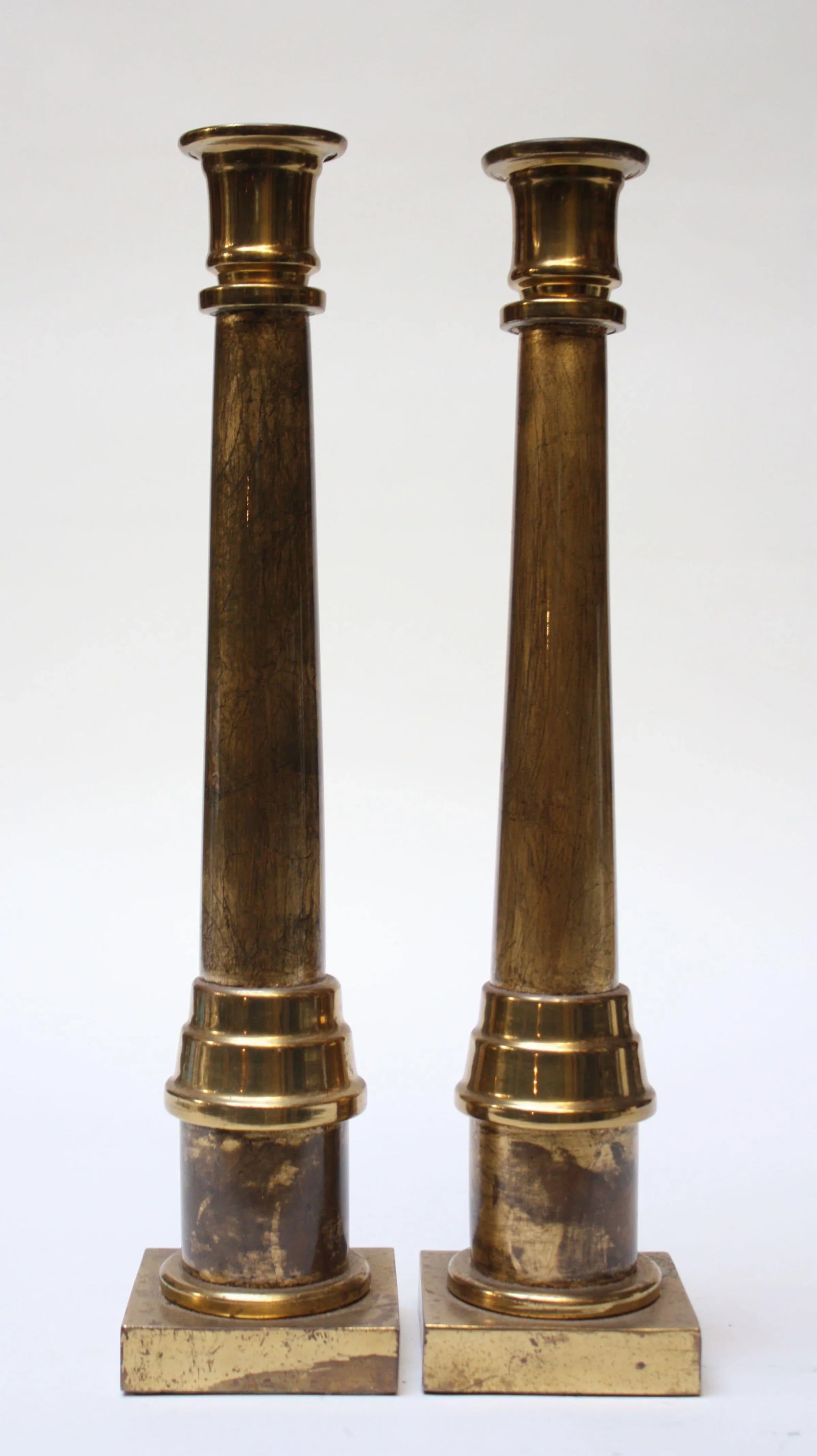 Enrique Garcel Lacquer, Resin and Brass Candlesticks - A Pair - 11