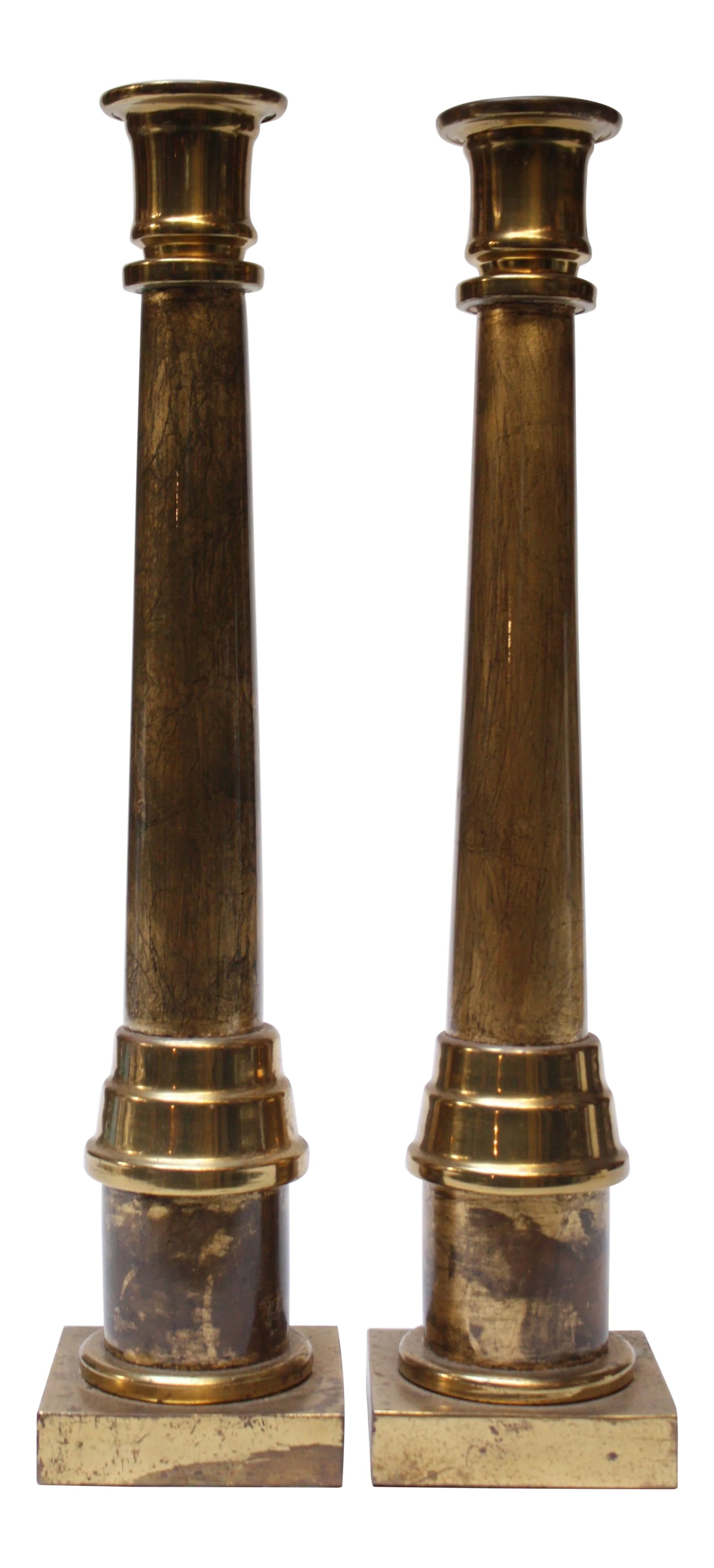 Enrique Garcel Lacquer, Resin and Brass Candlesticks - A Pair (1 of 11)