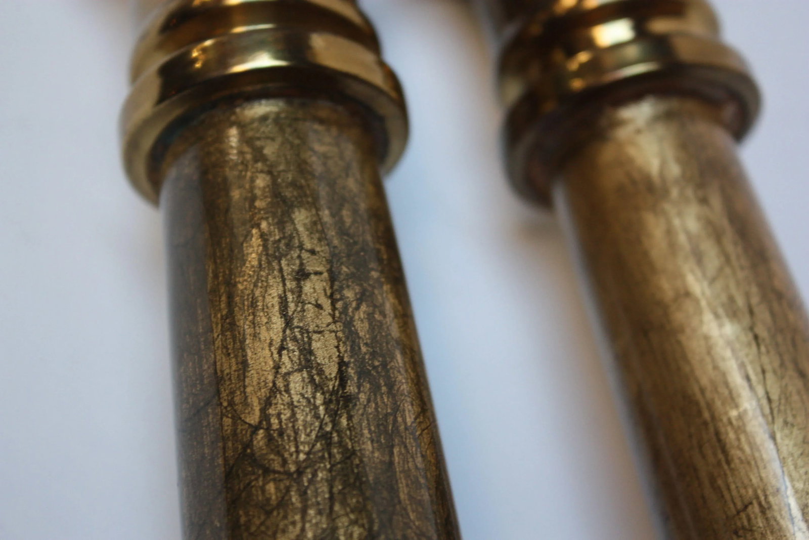 Enrique Garcel Lacquer, Resin and Brass Candlesticks - A Pair - 3