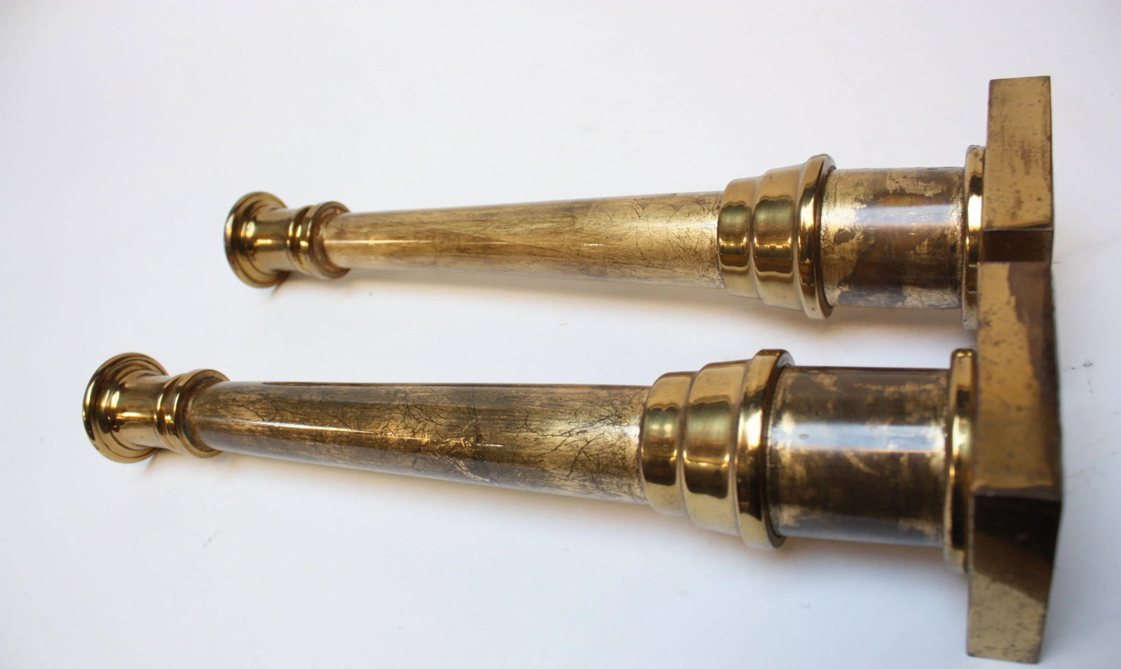 Enrique Garcel Lacquer, Resin and Brass Candlesticks - A Pair - 8