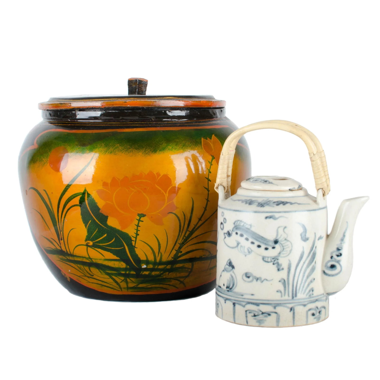 Japanese Lacquer Padded Teapot Caddy - 2
