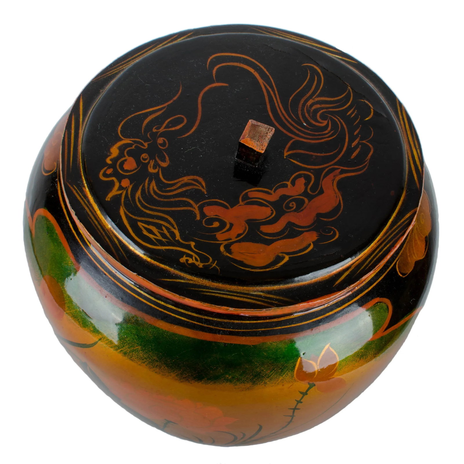 Japanese Lacquer Padded Teapot Caddy - 3