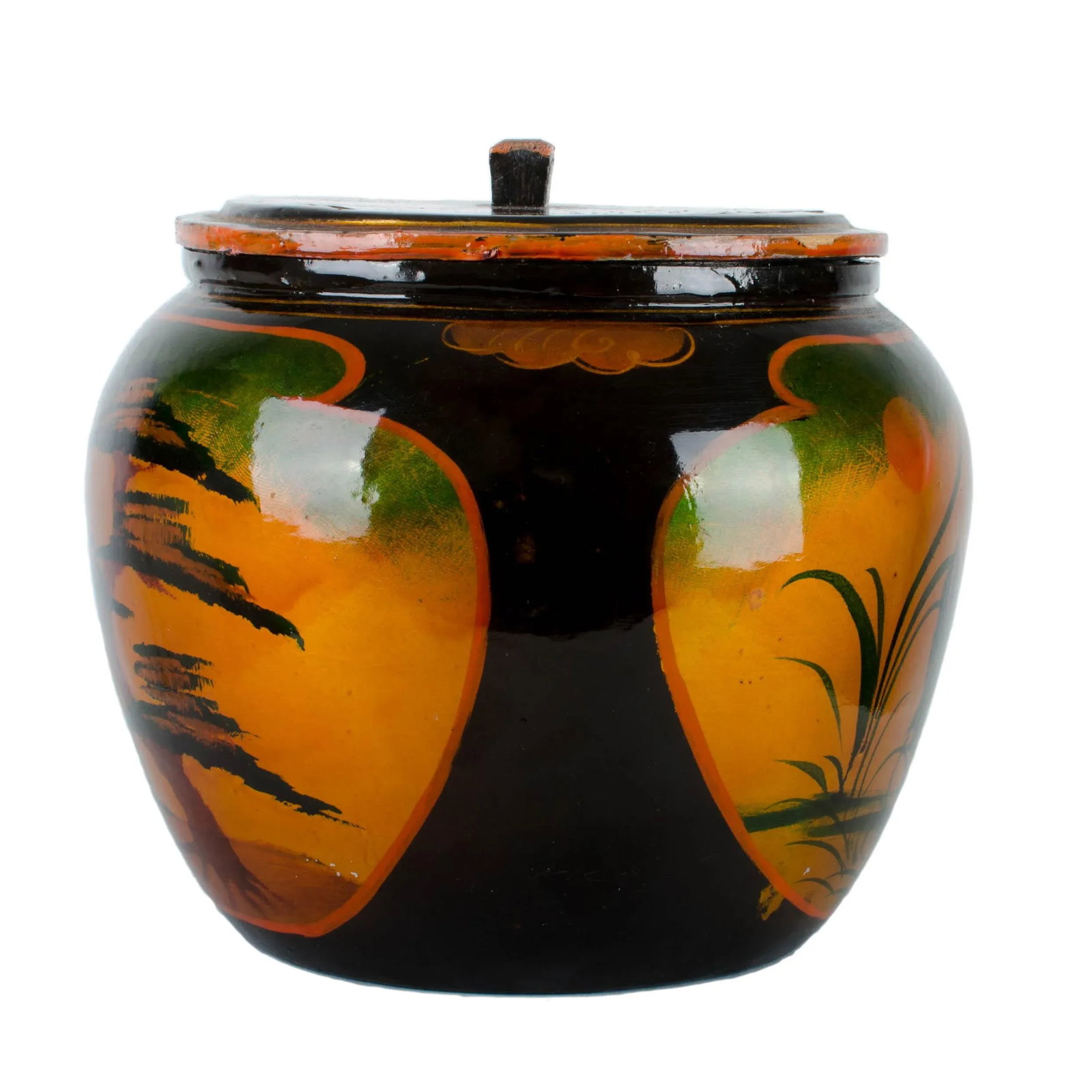 Japanese Lacquer Padded Teapot Caddy - 9