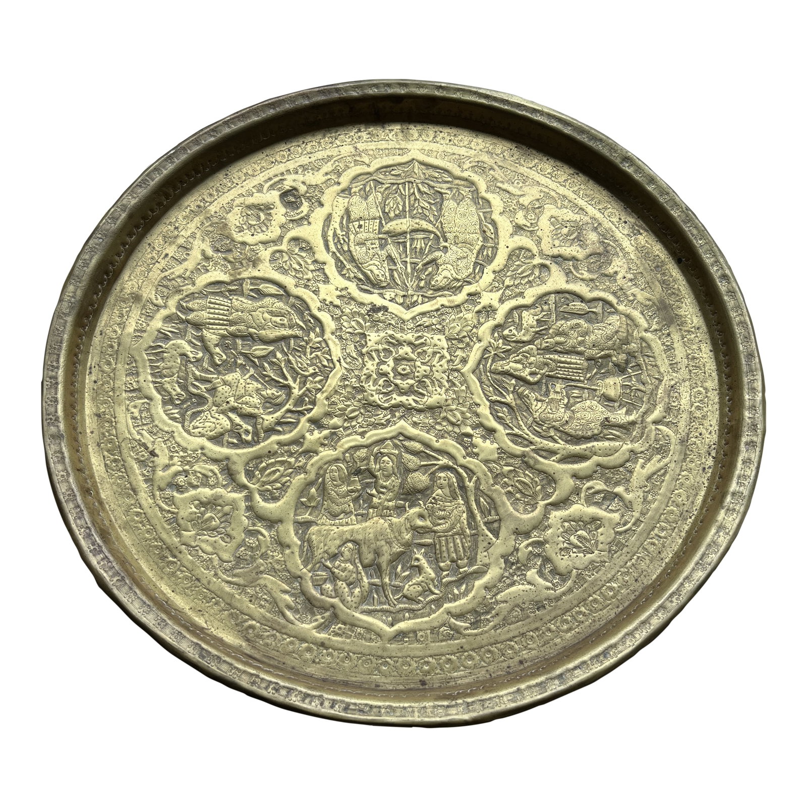 1970s Pastoral Scenes Brass Tray (1 of 9)