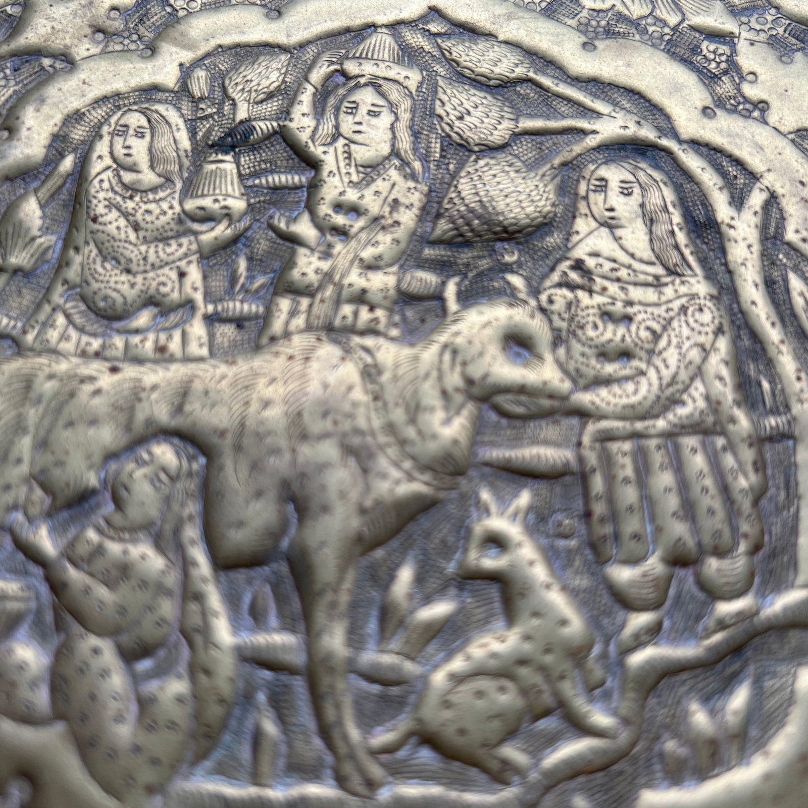 1970s Pastoral Scenes Brass Tray - 2