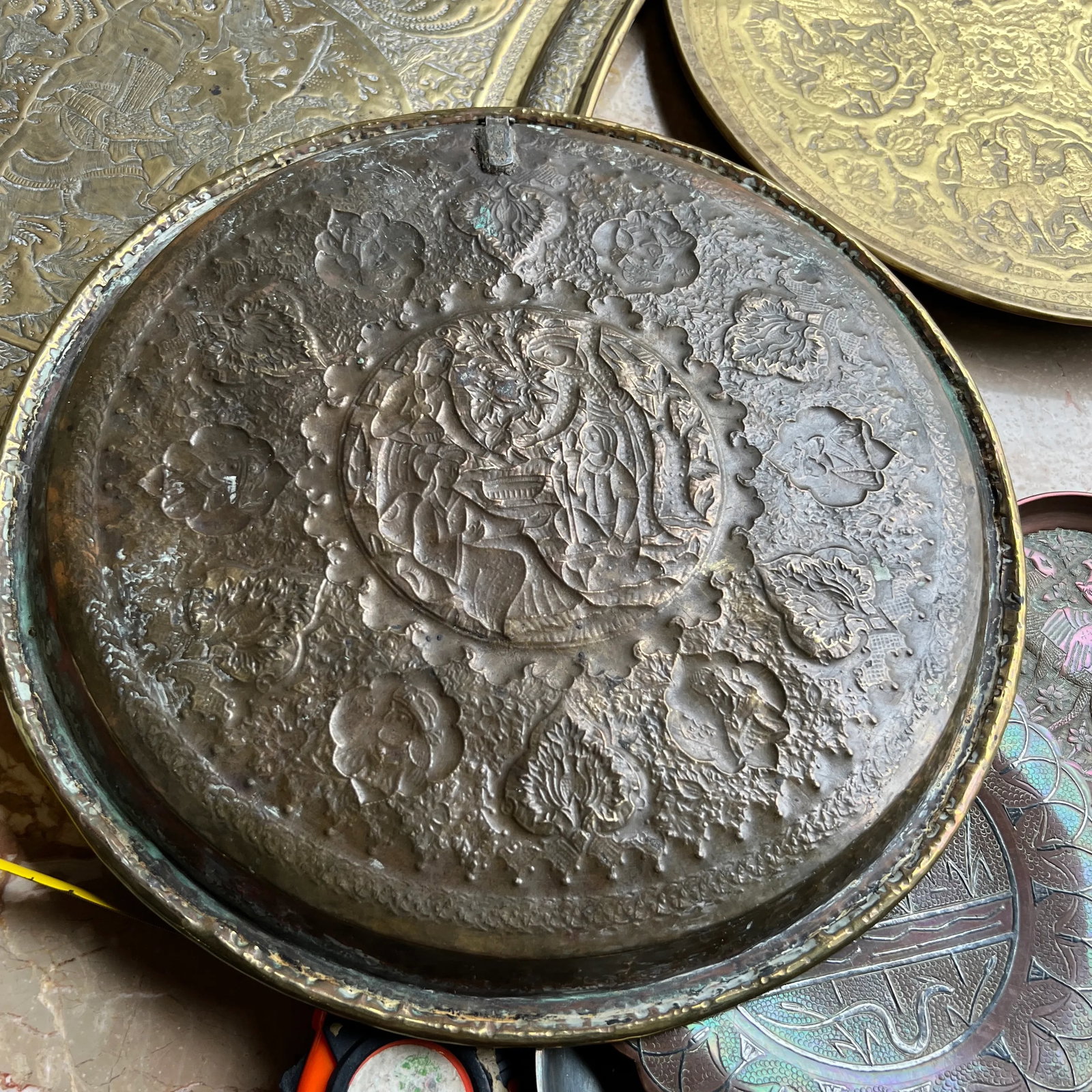 Antique Brass Dragons Tray - 5