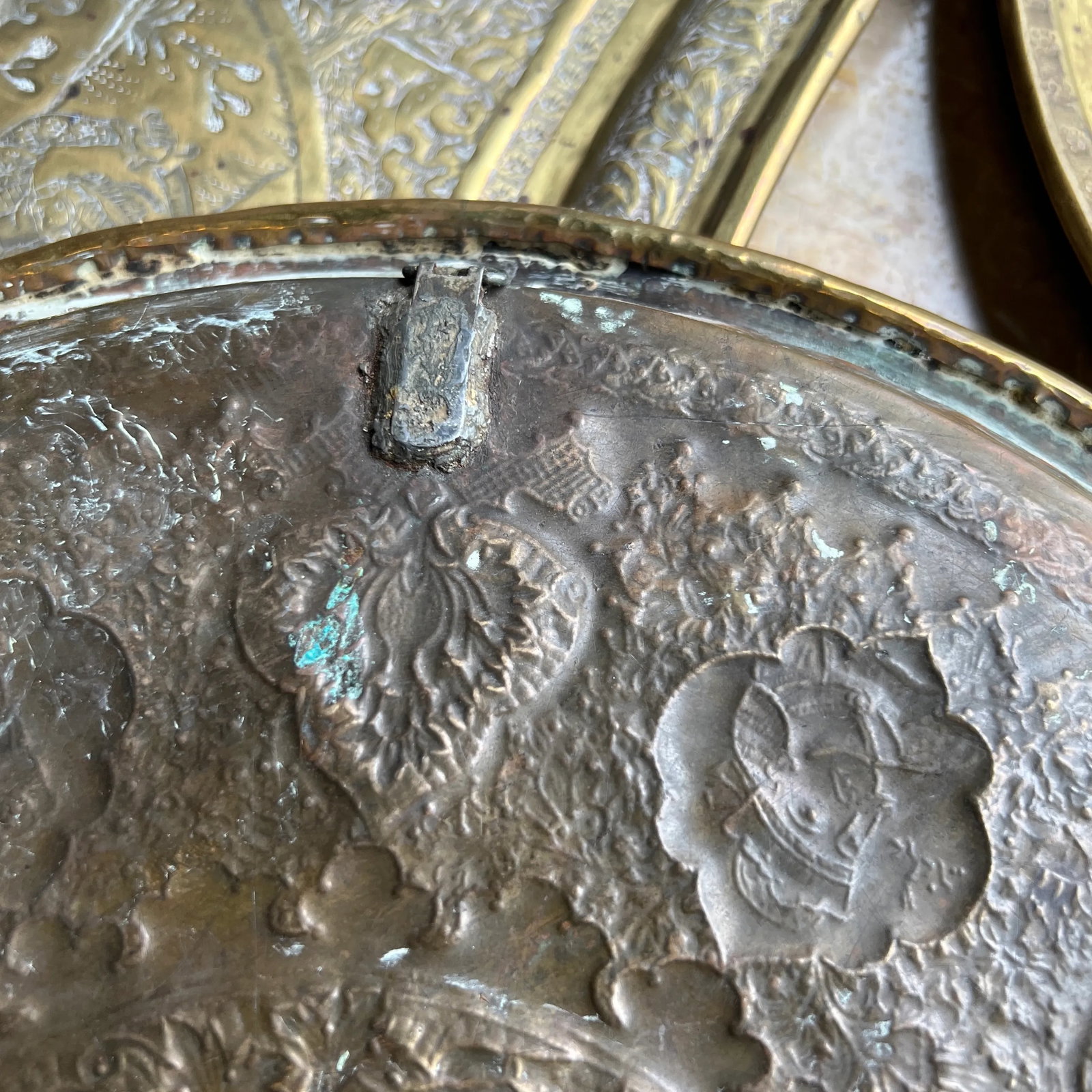 Antique Brass Dragons Tray - 7
