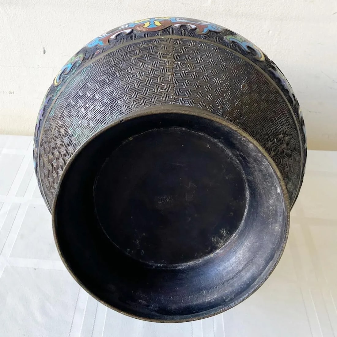Early 20th Century Japanese Champleve Brass Vase - 6