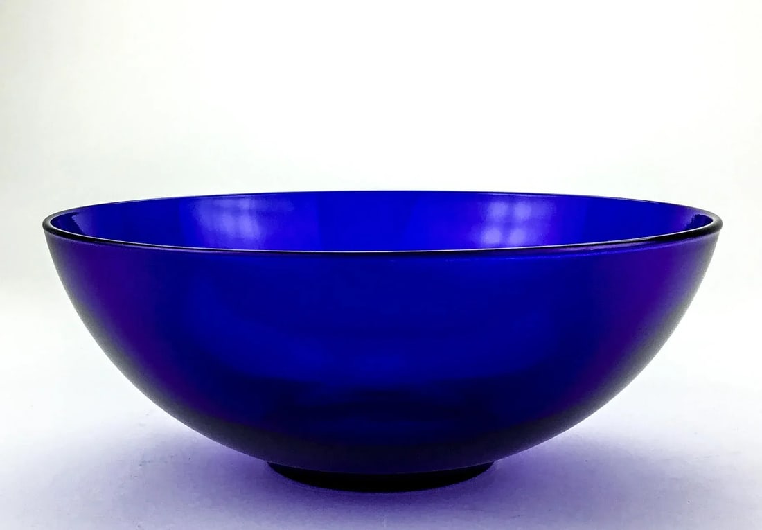 Vintage Cobalt Blue Large Glass Bowl - 2