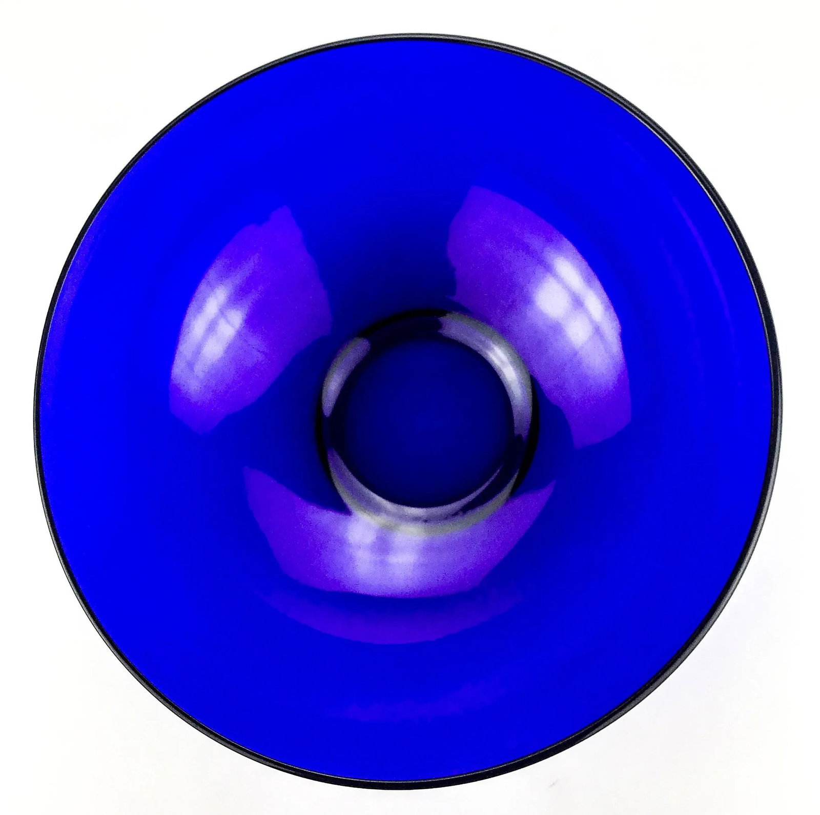 Vintage Cobalt Blue Large Glass Bowl - 5