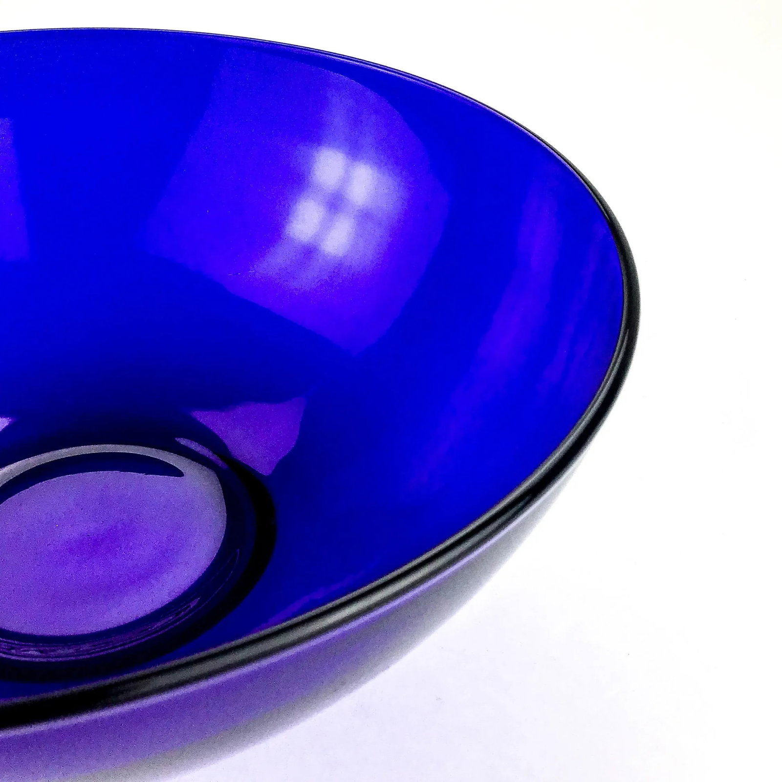 Vintage Cobalt Blue Large Glass Bowl - 6
