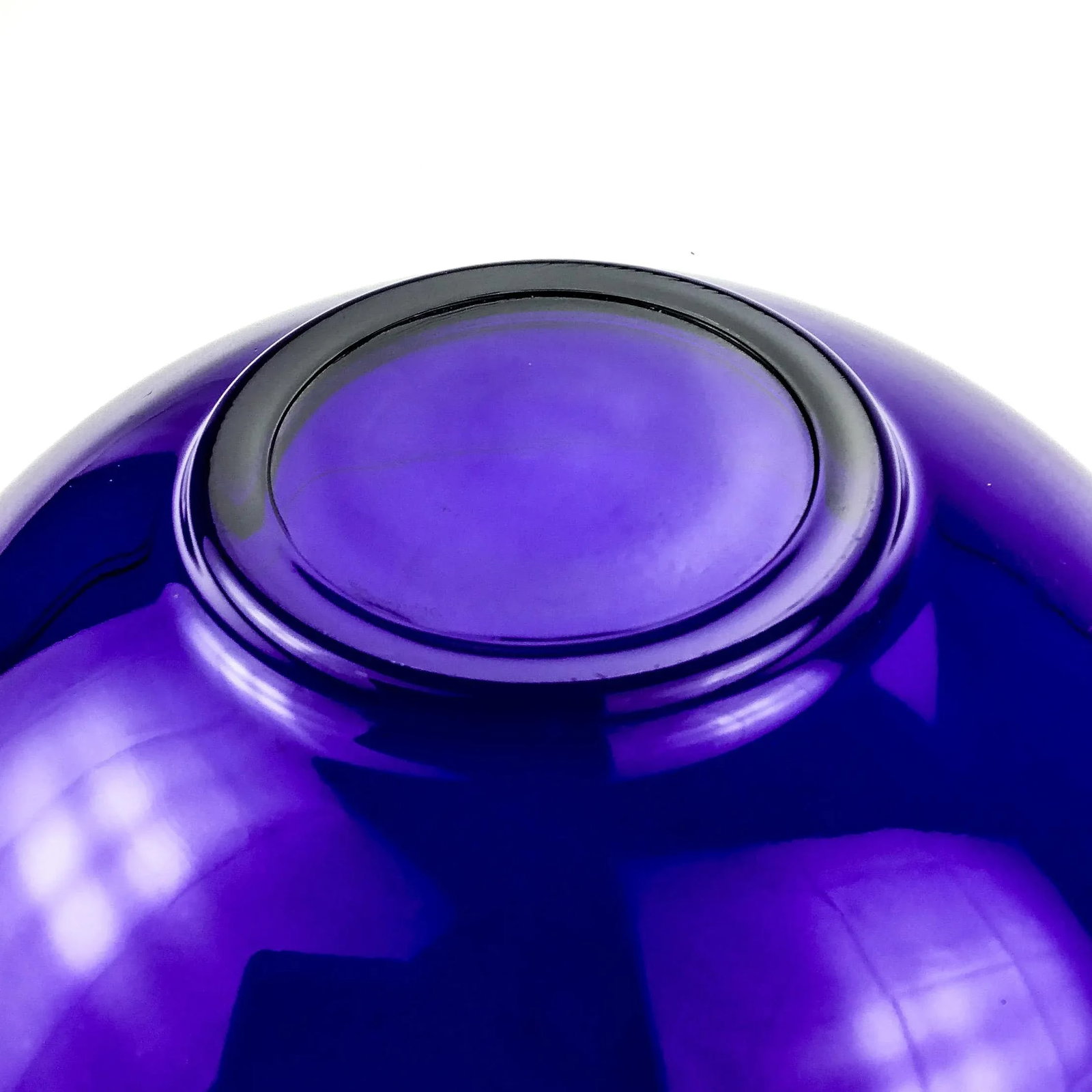 Vintage Cobalt Blue Large Glass Bowl - 7
