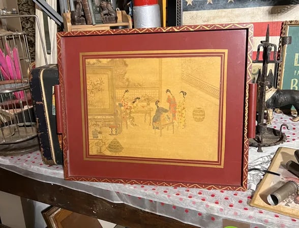 Antique Asian Chinoiserie Tray - 11