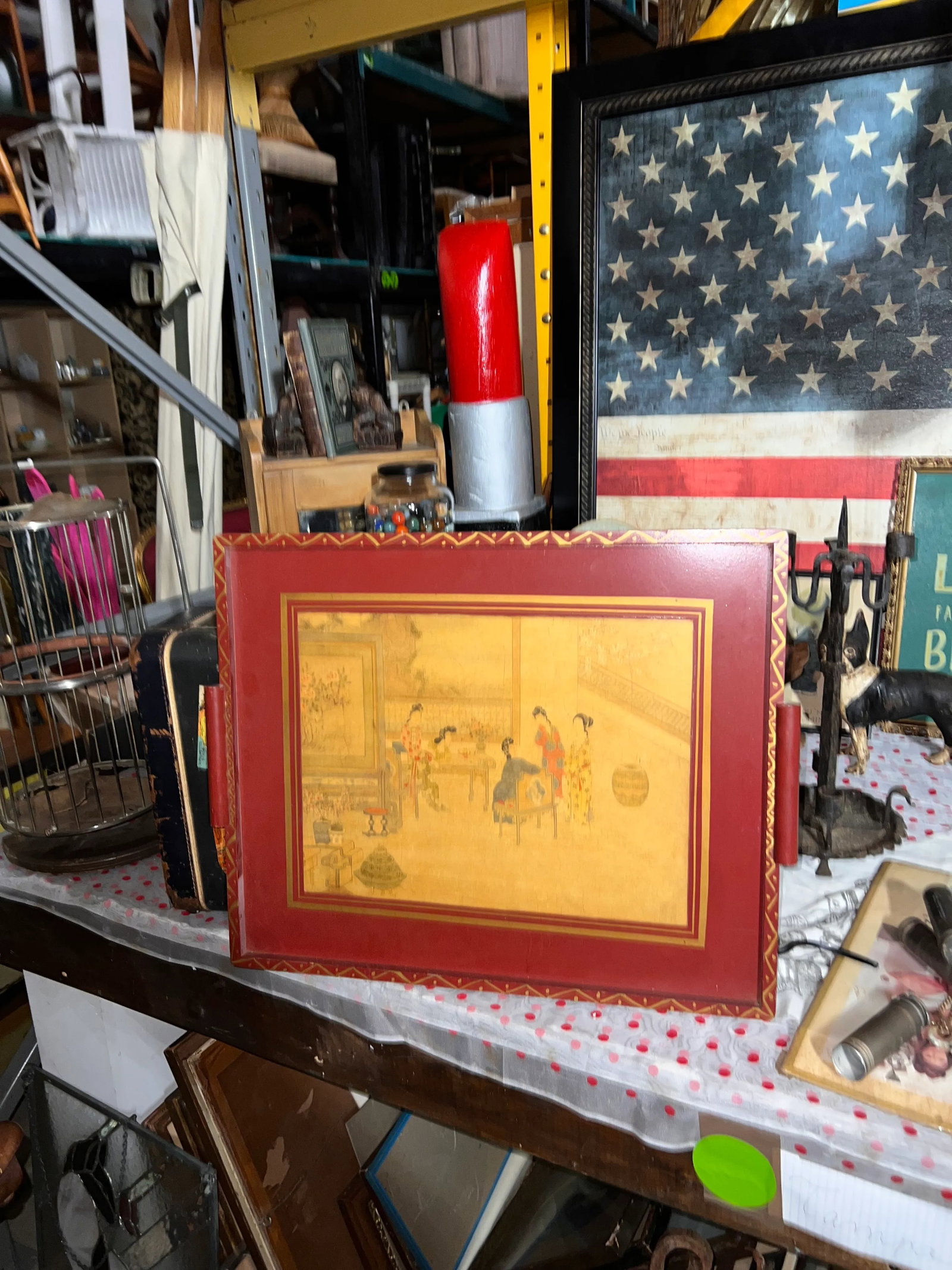 Antique Asian Chinoiserie Tray - 2