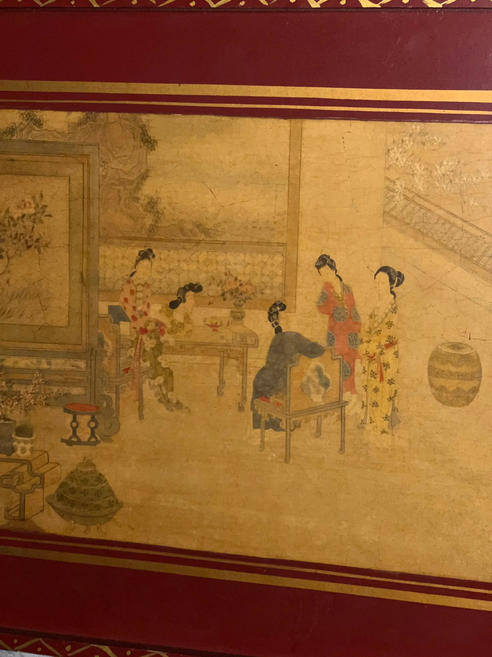 Antique Asian Chinoiserie Tray - 6