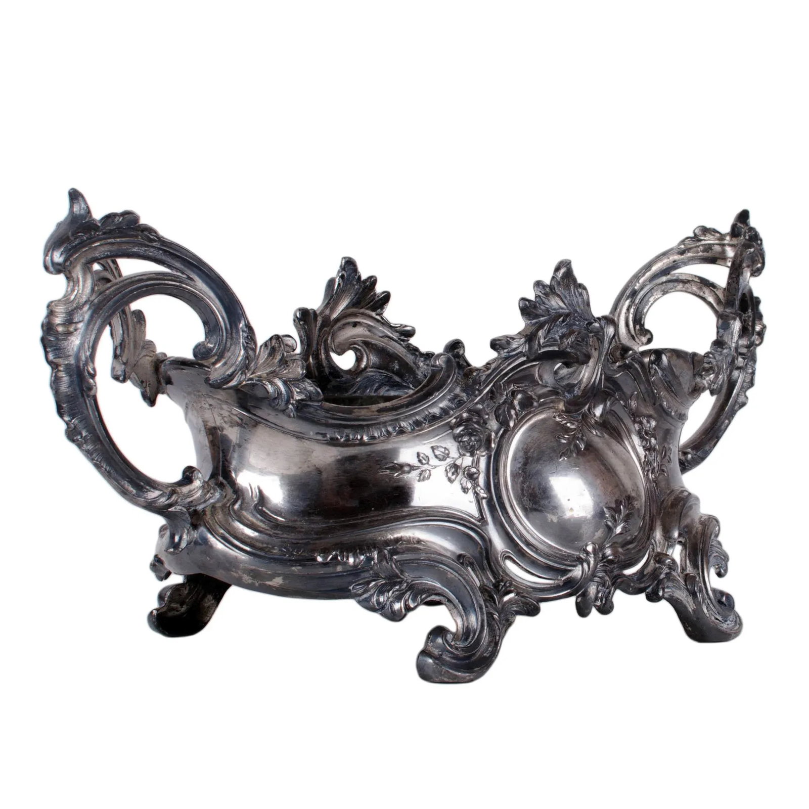 Antique French Louis XV Style Silver-plate Jardiniere - 2