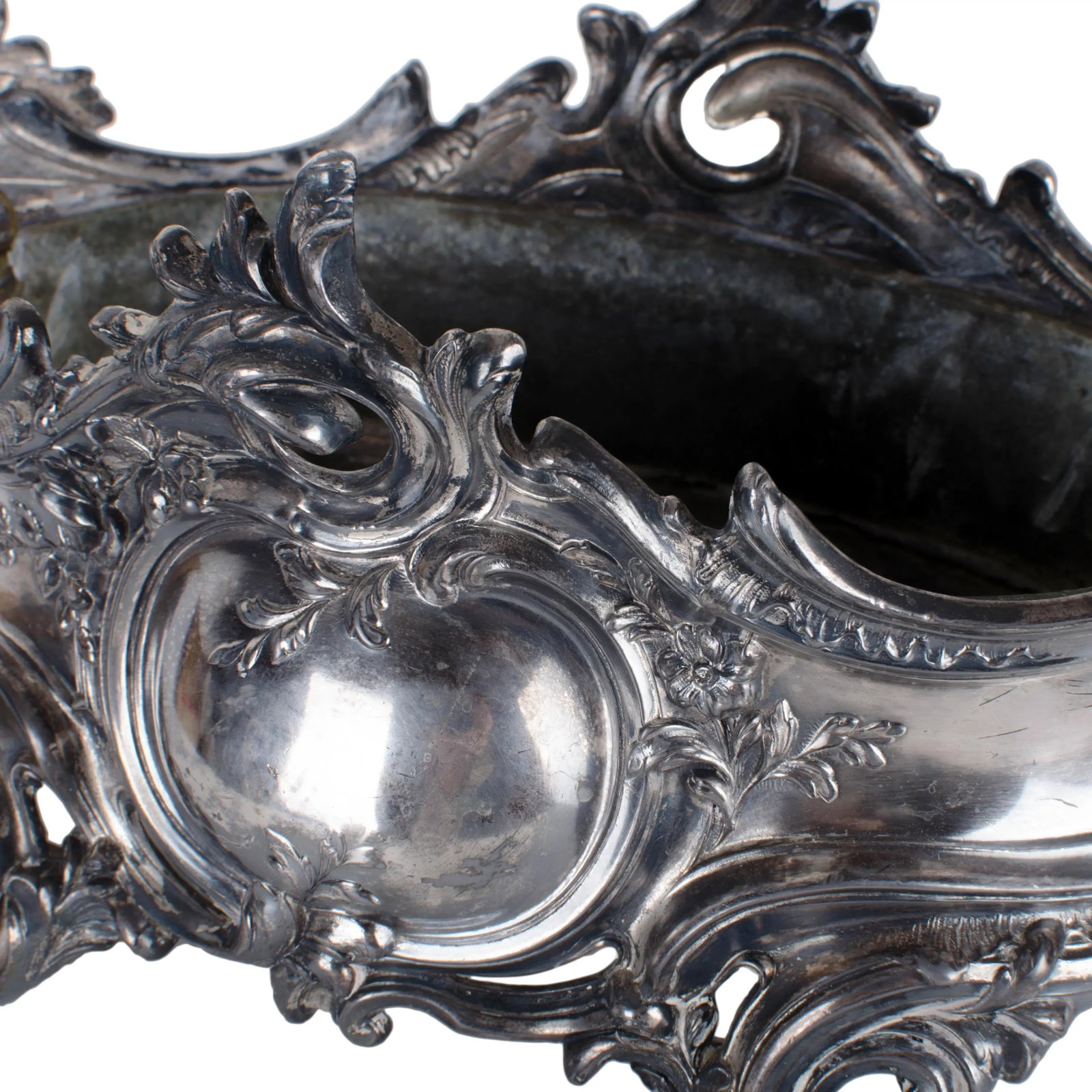 Antique French Louis XV Style Silver-plate Jardiniere - 8
