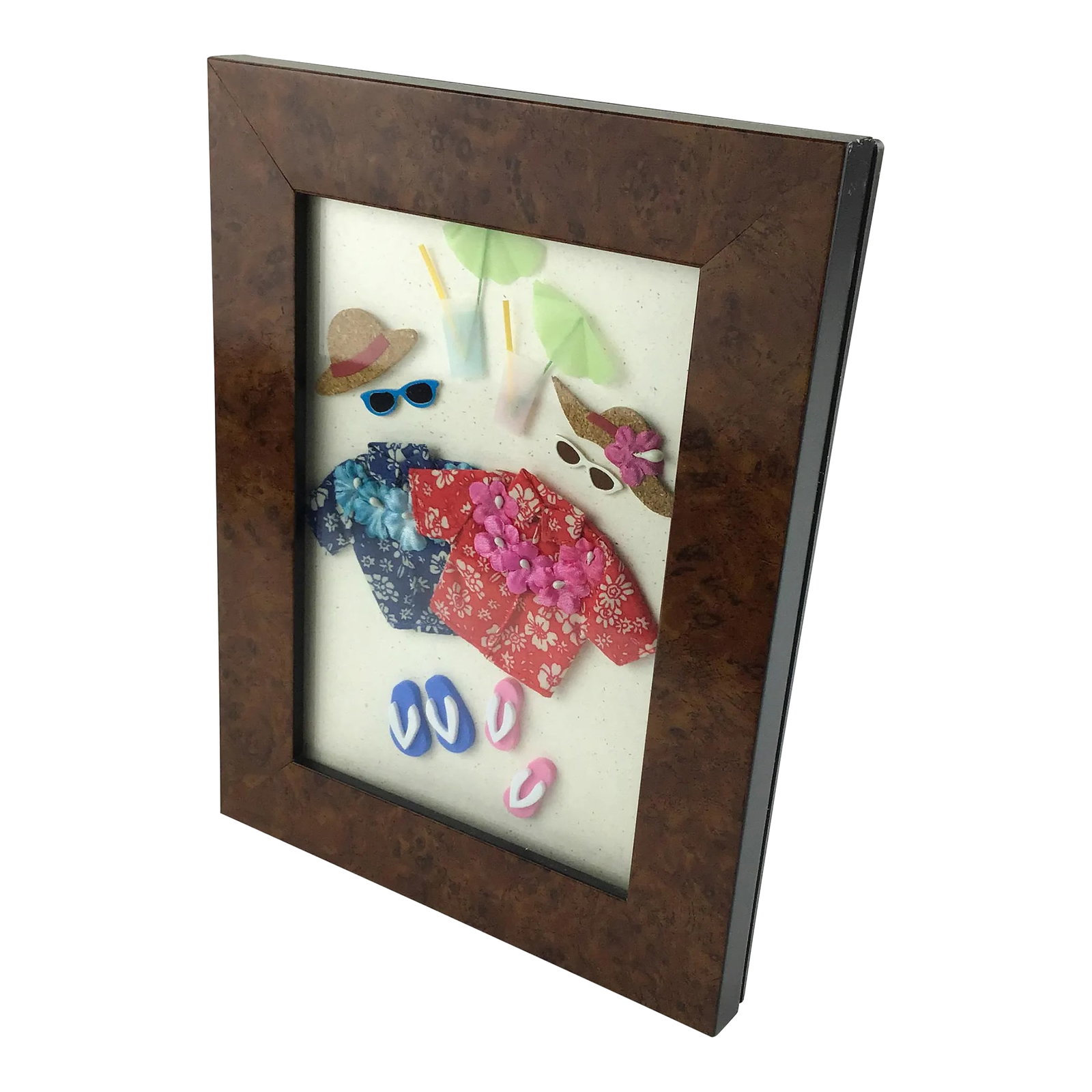 Maitland Smith Vintage Exotic Wood Photo Frame: A very pretty and functional frame for photos or even some 3 dimensional art. We framed a card to show how it looks. Maitland Smith is known for very high end interior design. This frame is from the