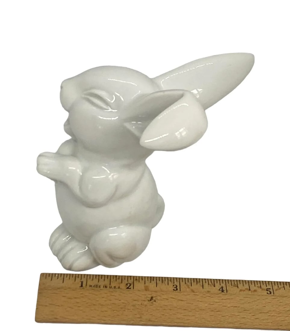 Mid 20th Century Rosenthal White Porcelain Laughing Rabbit Sculpture Figurine - 10