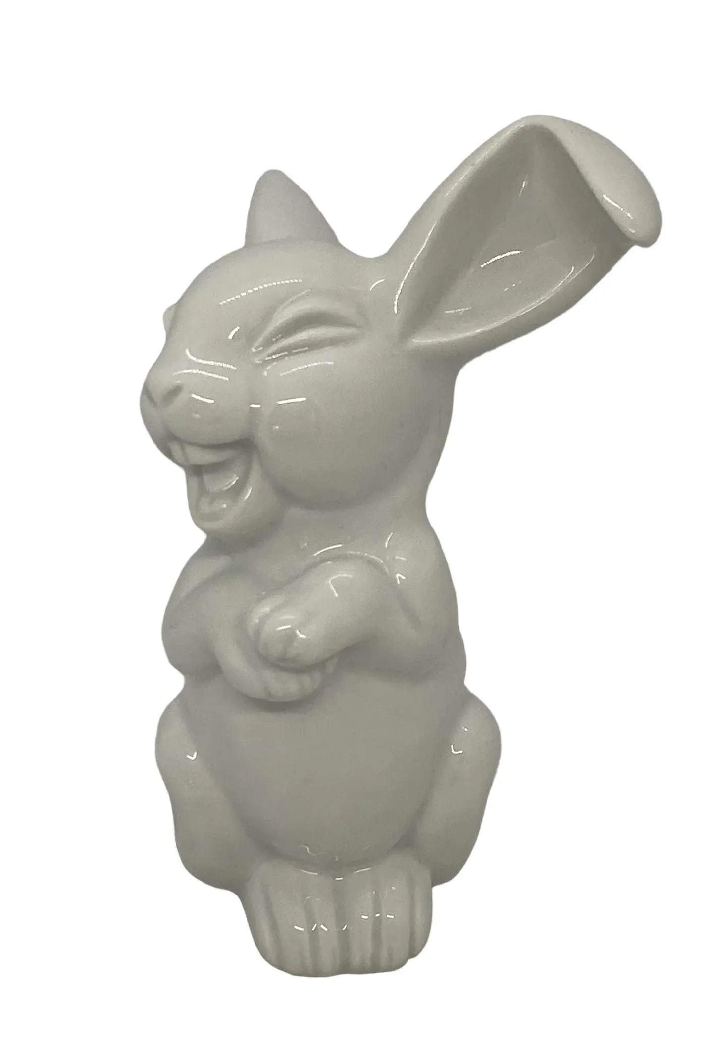 Mid 20th Century Rosenthal White Porcelain Laughing Rabbit Sculpture Figurine - 2
