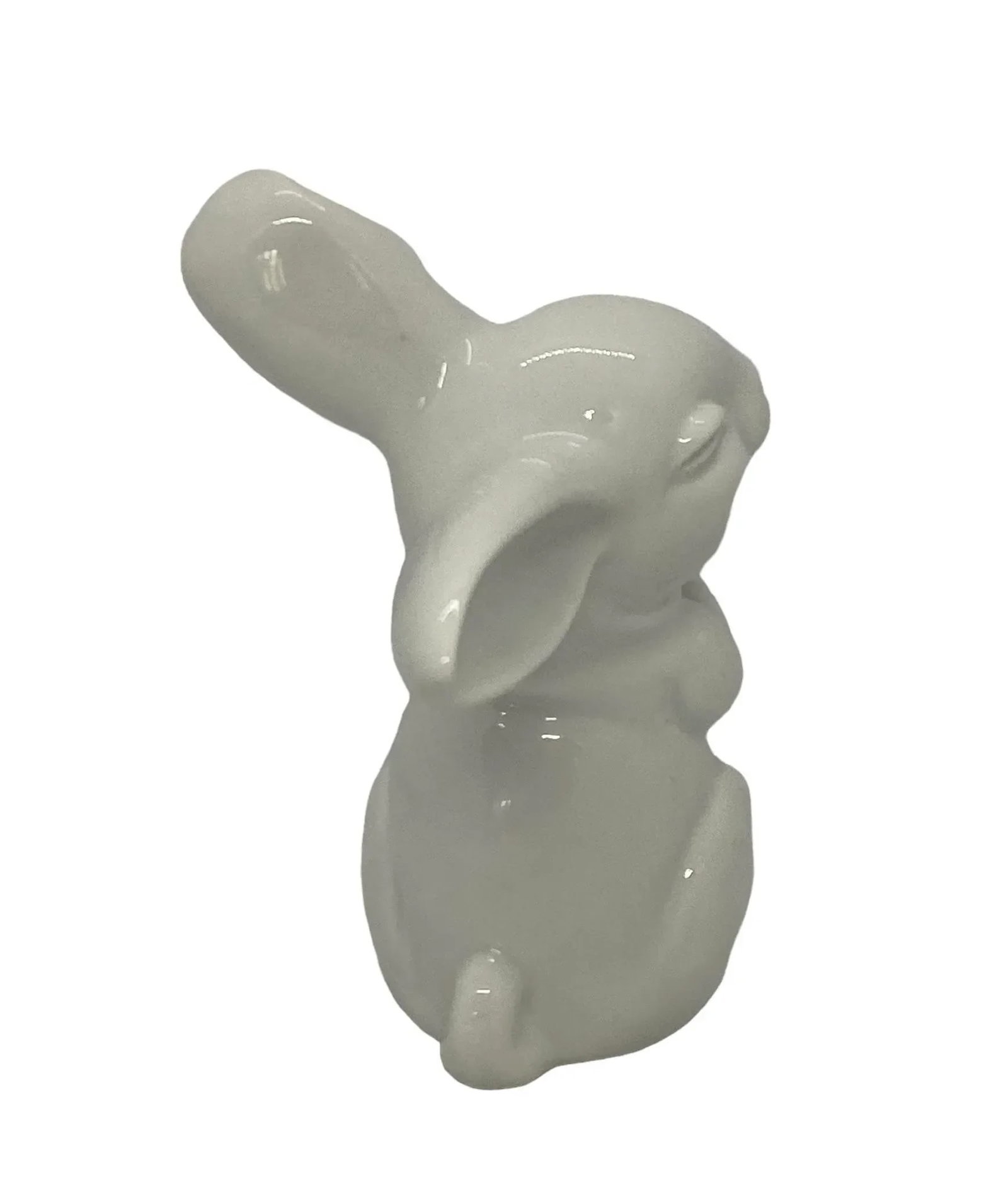 Mid 20th Century Rosenthal White Porcelain Laughing Rabbit Sculpture Figurine - 5