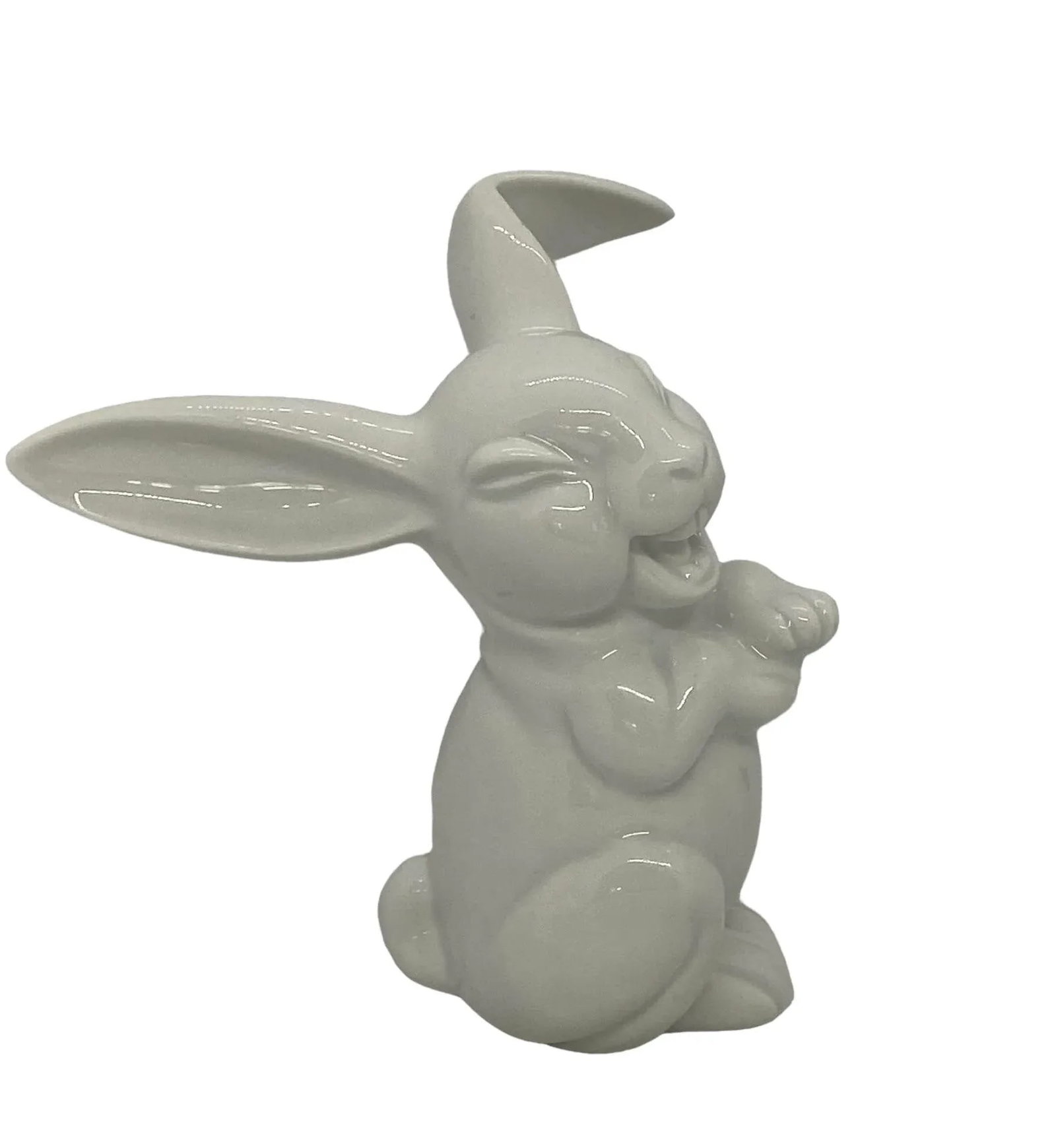 Mid 20th Century Rosenthal White Porcelain Laughing Rabbit Sculpture Figurine - 6