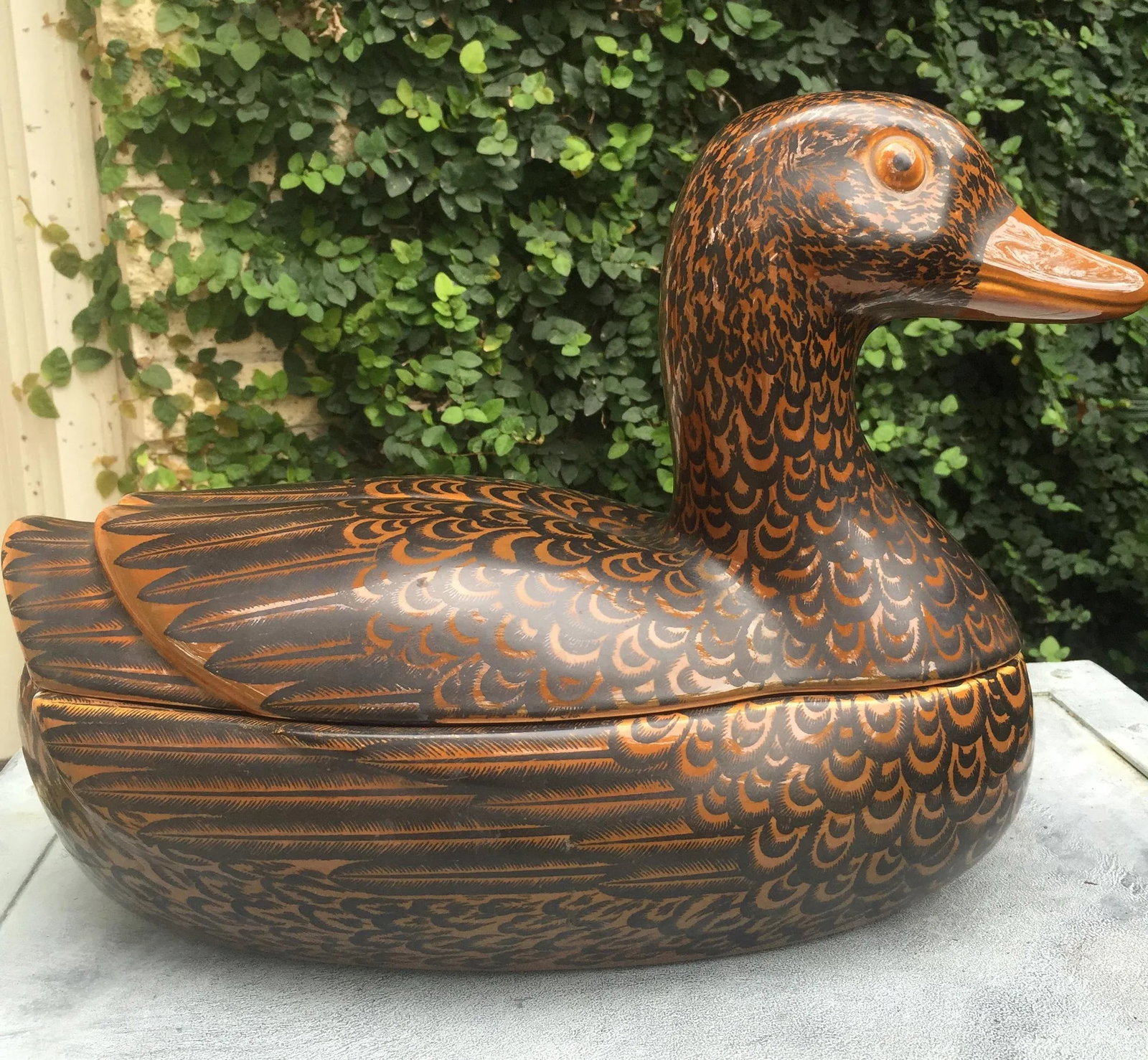 Piero Fornasetti for Fornasetti Milano Hand Painted Ceramic Duck Tureen - 4