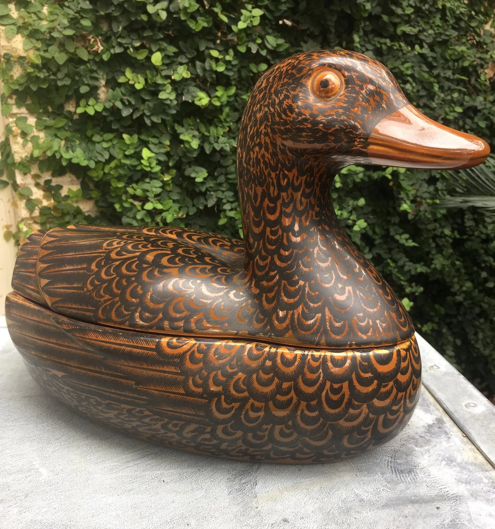 Piero Fornasetti for Fornasetti Milano Hand Painted Ceramic Duck Tureen - 9