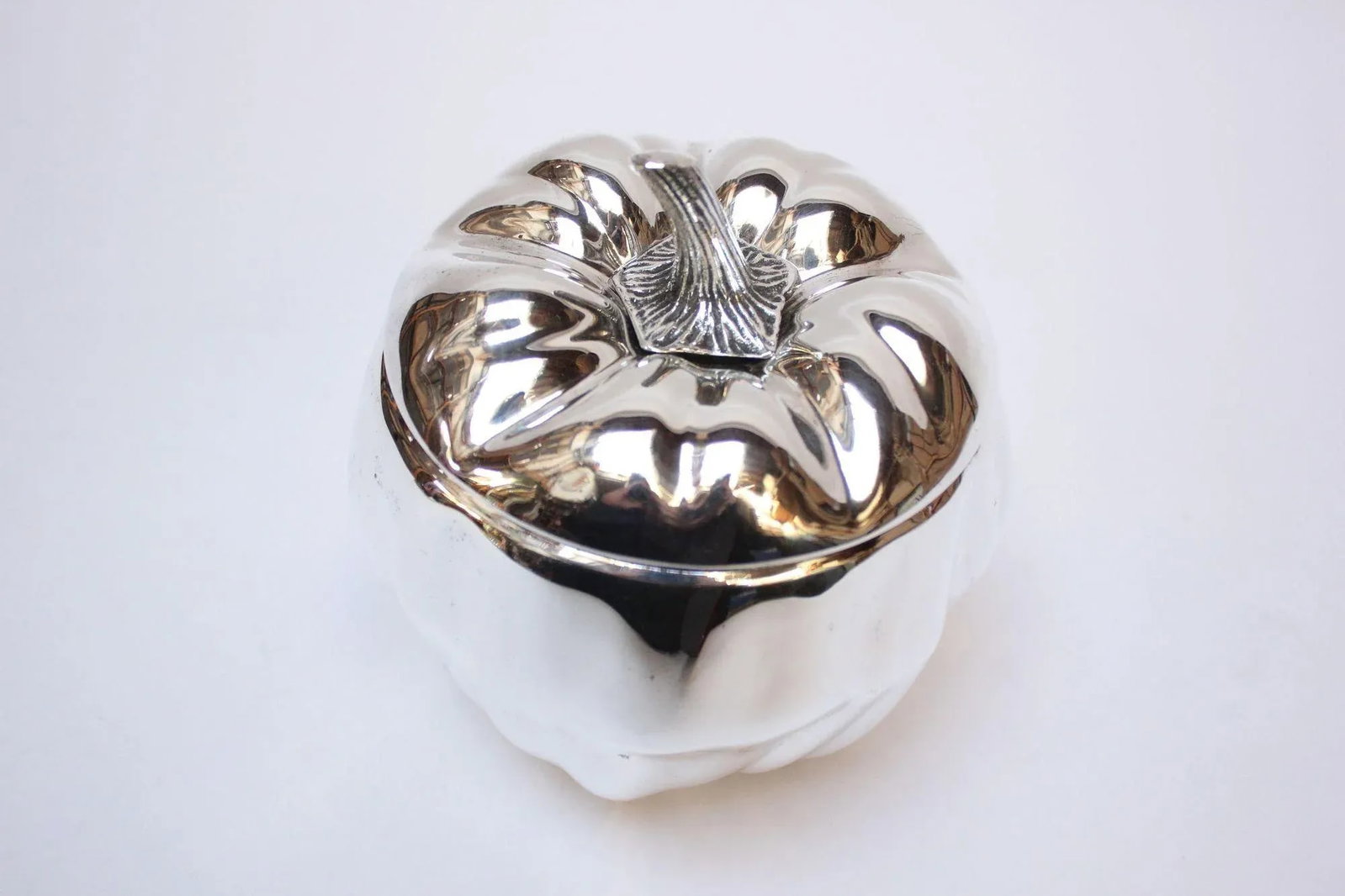 Vintage Italian Silver-Plated Insulated "Pumpkin" Ice Bucket by Teghini - 2