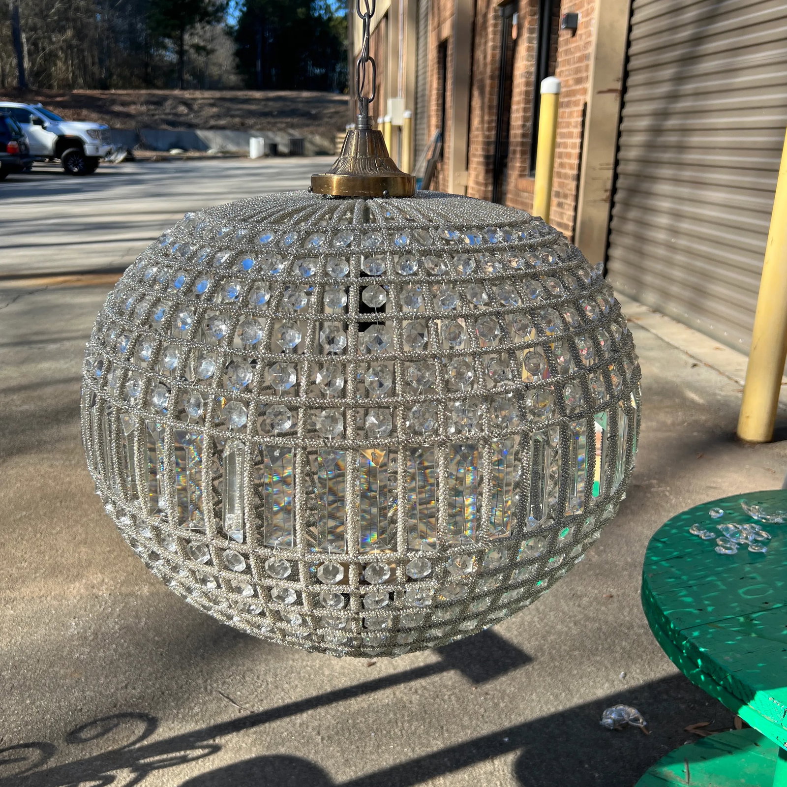 Contemporary Large French Sphere Crystal Chandelier - 2