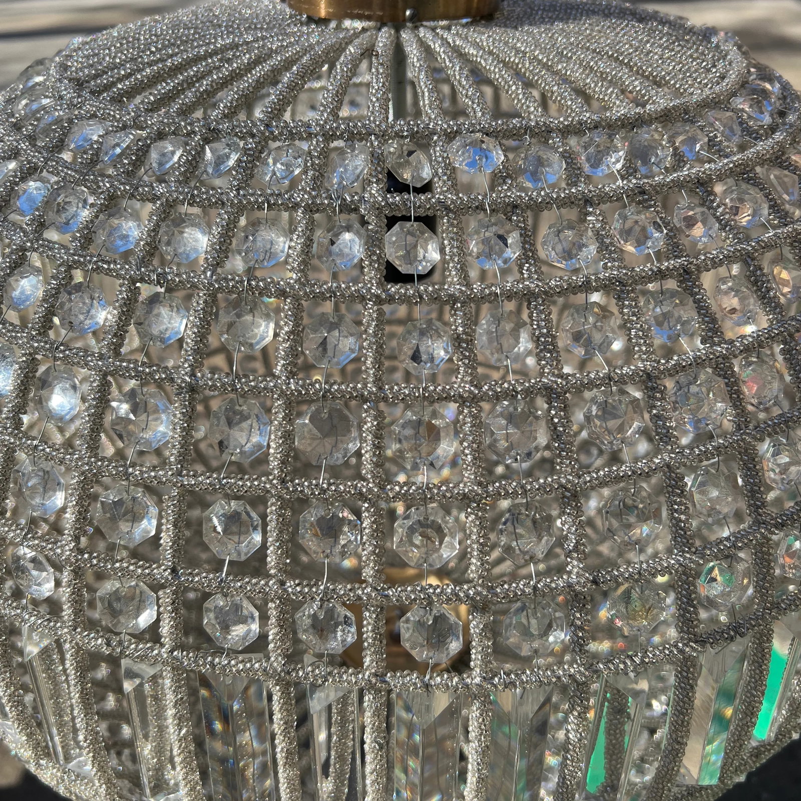 Contemporary Large French Sphere Crystal Chandelier - 3