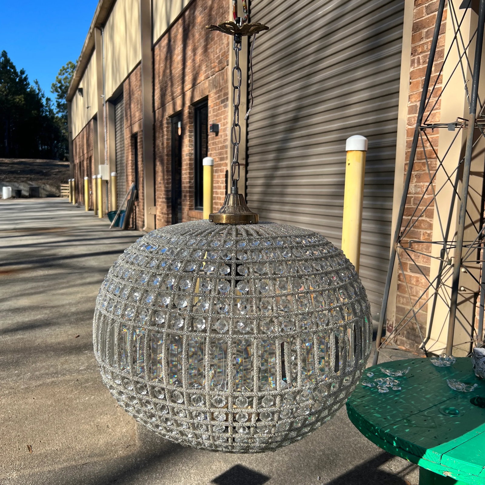 Contemporary Large French Sphere Crystal Chandelier - 6