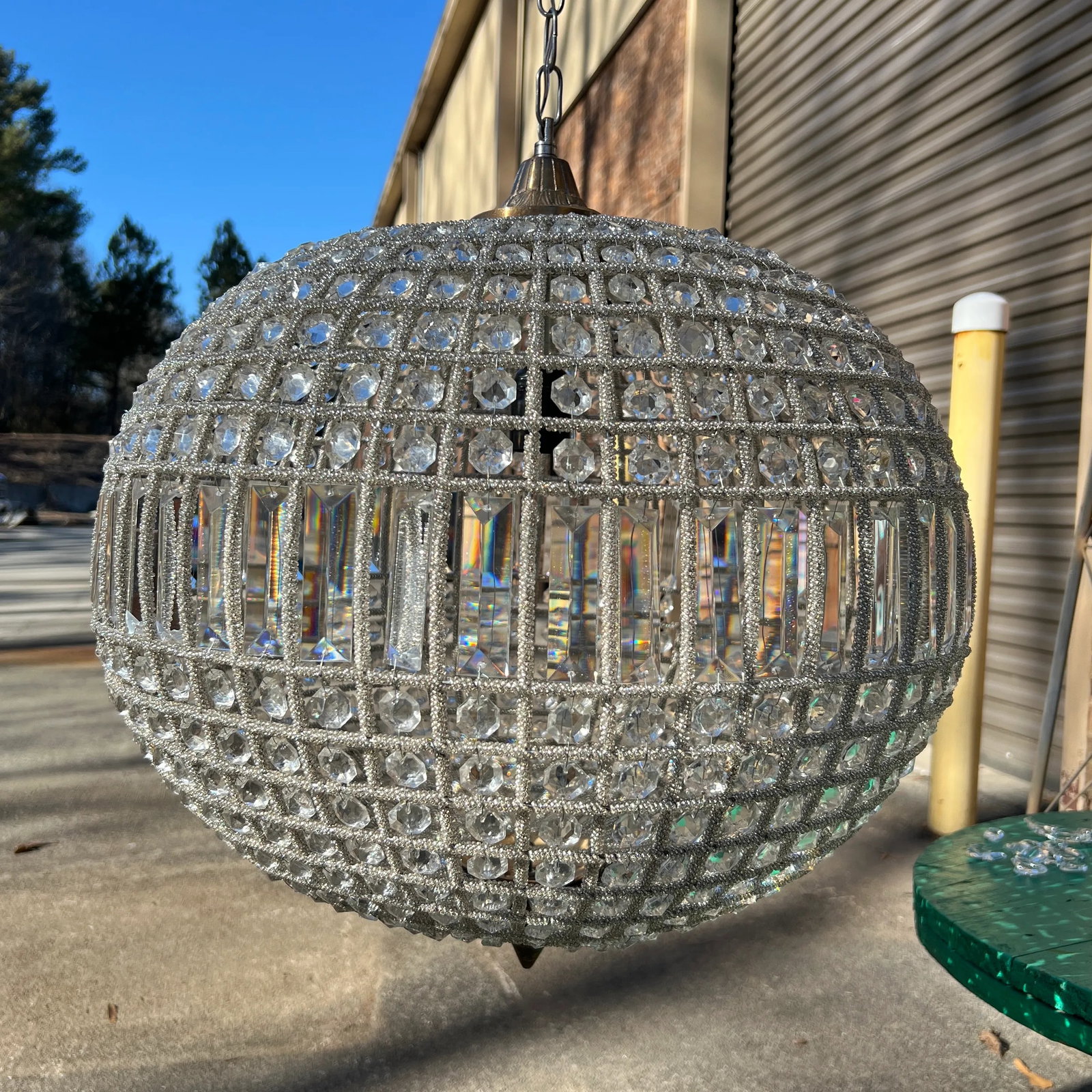 Contemporary Large French Sphere Crystal Chandelier - 7