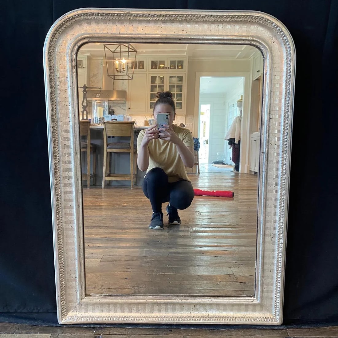 Striped Silver Gilt Louis Philippe Antique French Mirror - 8