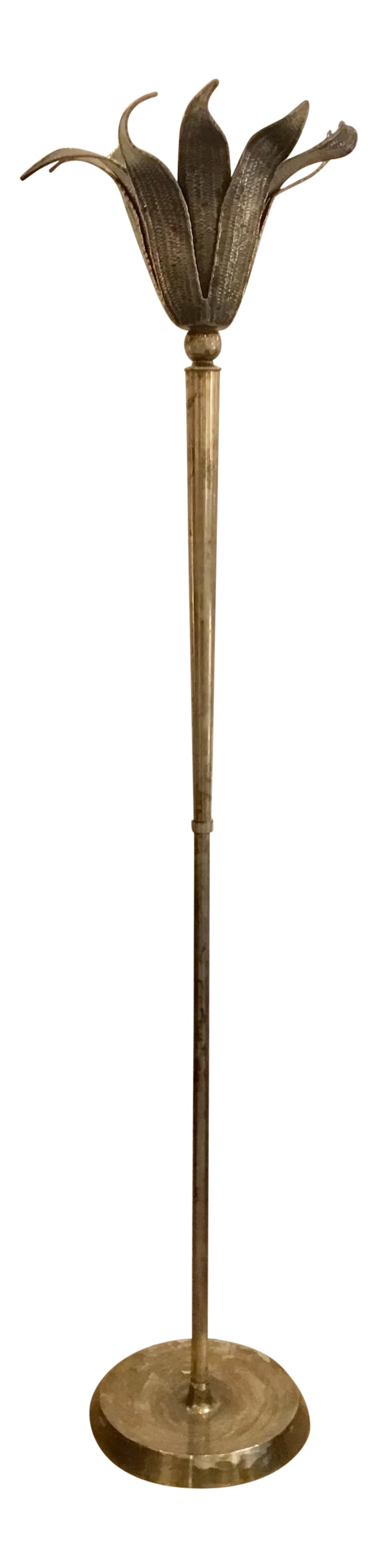 Modern Arteriors Antique Silver Finish Maize Botanical Torchiere Floor Lamp (1 of 5)
