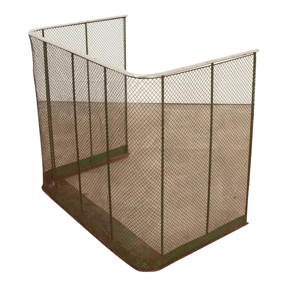 English 19th Century Painted Fireguard: Dimensions: 30 1/4" H x 34 1/2" W x 22" D A wonderful painted English fireplace screen or guard, made there circa 1890. The design is intended to help keep coals, embers and sparks in the fireplace an
